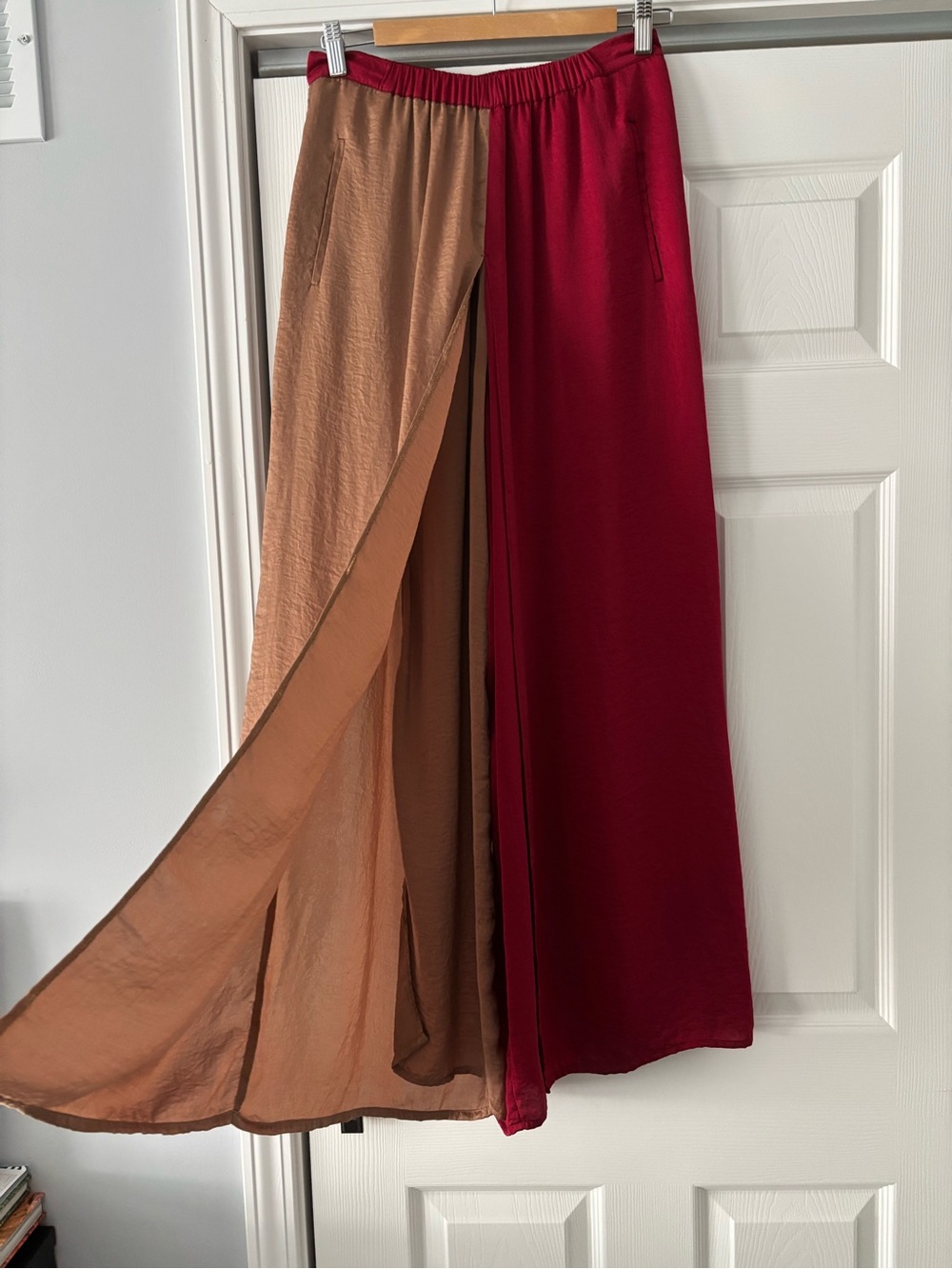 Weili Zheng Bicolor Lingerie Georgette Palazzo Pants - Size S
